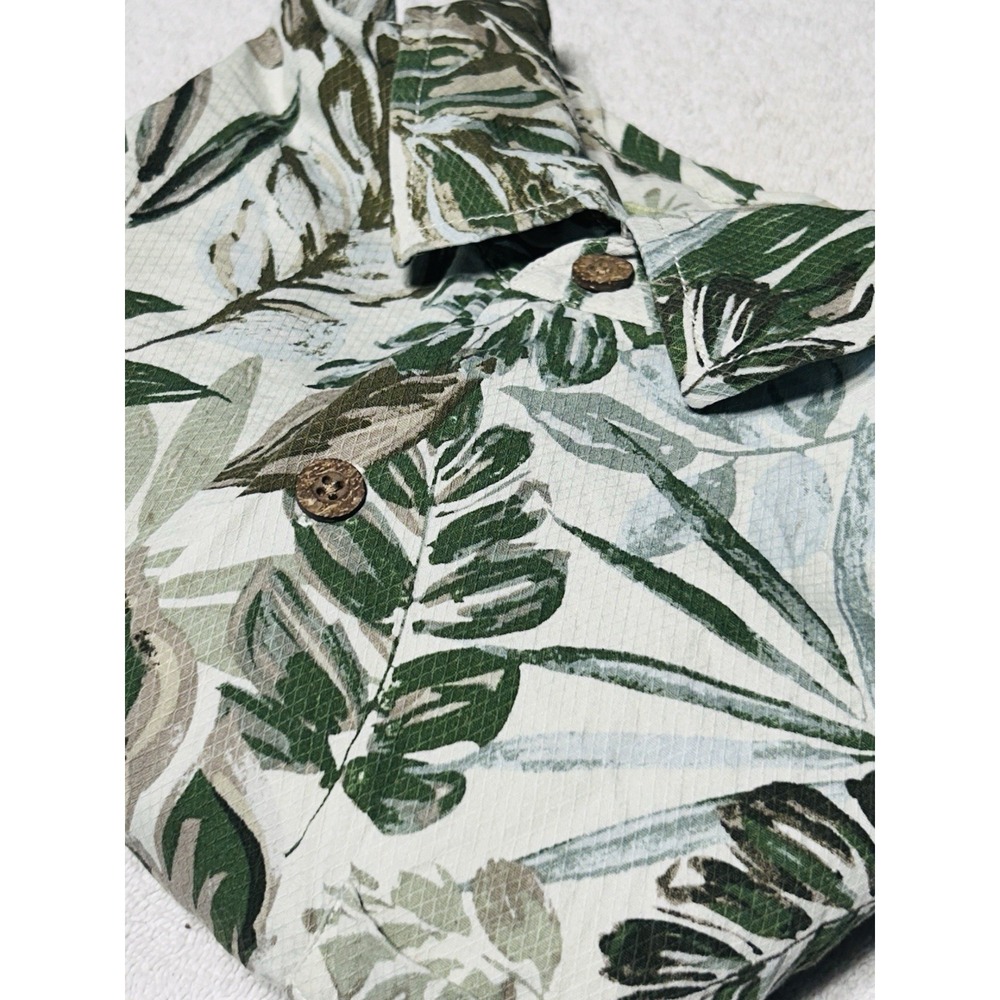 Tommy Bahama Men's M Sandy Cape Vines 100% Silk Camp Shirt Tropical Green
